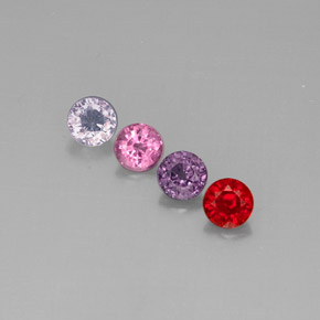 캐럿 천연 멀티컬러 스피넬 보석, 라운드 컷, 5.11 mm, VVS-VS
