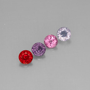 캐럿 천연 멀티컬러 스피넬 보석, 라운드 컷, 5.11 mm, VVS-VS