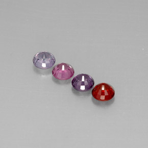 캐럿 천연 멀티컬러 스피넬 보석, 라운드 컷, 5.11 mm, VVS-VS
