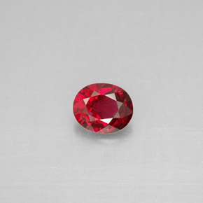 0.63캐럿 천연 딥 레드 스피넬, 타원형 컷, 6×5 mm, VS