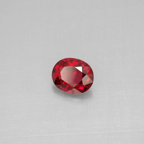 0.63캐럿 천연 딥 레드 스피넬, 타원형 컷, 6×5 mm, VS