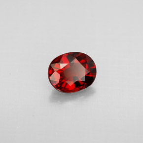 0.66캐럿 천연 딥 레드 스피넬, 타원형 컷, 5.9×4.8 mm, VS