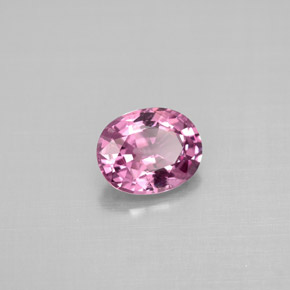 1.12캐럿 천연 보랏빛 핑크 스피넬, 타원형 컷, 7.2×5.8 mm, VS
