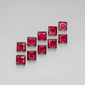 캐럿 천연 레드 스피넬 보석, 스퀘어, 3.7×3.7 mm, VVS-VS
