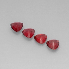 캐럿 천연 레드 스피넬 보석, 트릴리언, 5.1×5.1 mm, VVS-VS