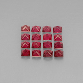 캐럿 천연 레드 스피넬 보석, 스퀘어, 3×2.9 mm, VVS-VS