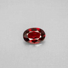 0.63캐럿 천연 딥 레드 스피넬, 타원형 컷, 6.5×4.6 mm, VVS