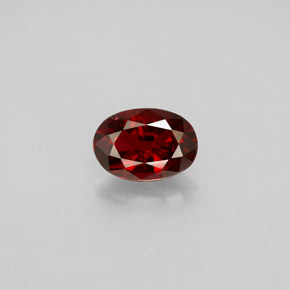 0.74캐럿 천연 딥 레드 스피넬, 타원형 컷, 6.6×4.7 mm, VS