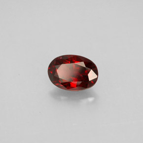 0.74캐럿 천연 딥 레드 스피넬, 타원형 컷, 6.6×4.7 mm, VS