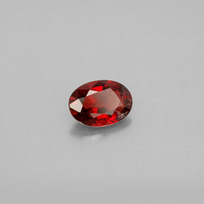0.67캐럿 천연 딥 레드 스피넬, 타원형 컷, 6.6×4.7 mm, SI