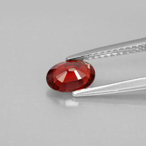 0.67캐럿 천연 딥 레드 스피넬, 타원형 컷, 6.6×4.7 mm, SI