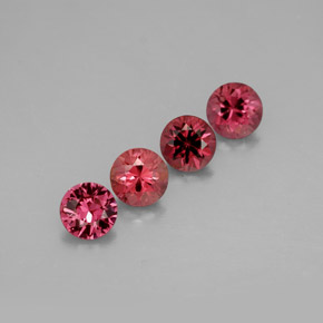 캐럿 천연 멀티 레드 스피넬 보석, 라운드 컷, 4.20 mm, VVS-VS