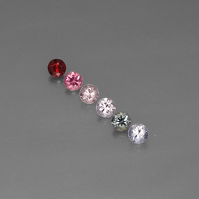 캐럿 천연 멀티컬러 스피넬 보석, 라운드 컷, 3.20 mm, VVS-VS
