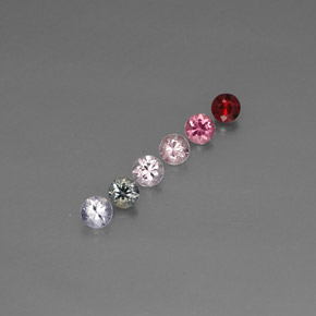 캐럿 천연 멀티컬러 스피넬 보석, 라운드 컷, 3.20 mm, VVS-VS