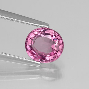 1.18캐럿 천연 보랏빛 핑크 스피넬, 타원형 컷, 6.6×6 mm, VVS-VS