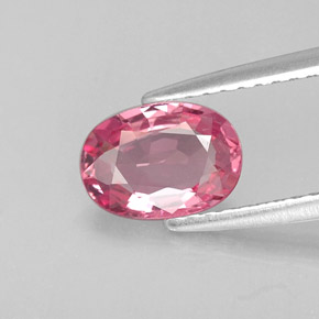 0.98캐럿 천연 보랏빛 핑크 스피넬, 타원형 컷, 7.6×5.4 mm, VVS-VS
