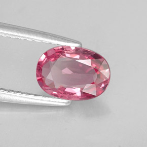 0.98캐럿 천연 보랏빛 핑크 스피넬, 타원형 컷, 7.6×5.4 mm, VVS-VS