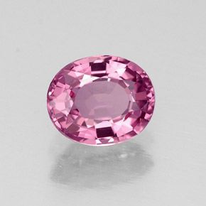 0.87캐럿 천연 보랏빛 핑크 스피넬, 타원형 컷, 6.3×5.2 mm, VVS-VS