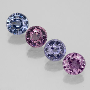 캐럿 천연 멀티컬러 스피넬 보석, 라운드 컷, 4.12 mm, VVS-VS