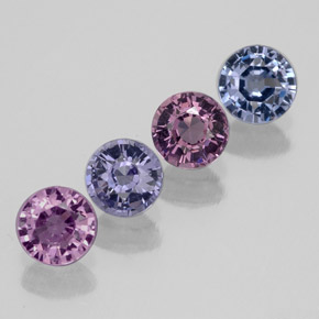 캐럿 천연 멀티컬러 스피넬 보석, 라운드 컷, 4.12 mm, VVS-VS