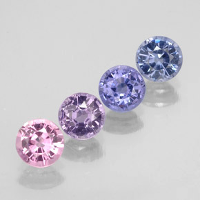 캐럿 천연 멀티컬러 스피넬 보석, 라운드 컷, 4.54 mm, VVS-VS