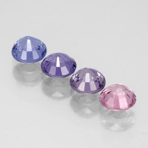 캐럿 천연 멀티컬러 스피넬 보석, 라운드 컷, 4.54 mm, VVS-VS