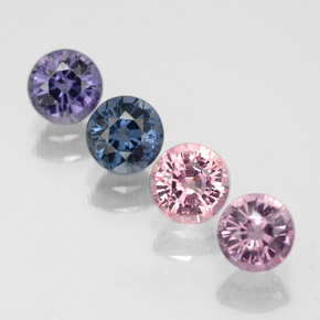 캐럿 천연 멀티컬러 스피넬 보석, 라운드 컷, 4.72 mm, VVS-VS