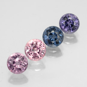 캐럿 천연 멀티컬러 스피넬 보석, 라운드 컷, 4.72 mm, VVS-VS