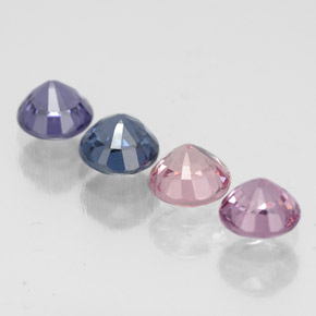 캐럿 천연 멀티컬러 스피넬 보석, 라운드 컷, 4.72 mm, VVS-VS