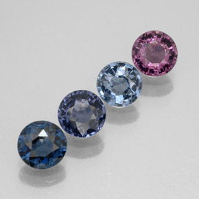 캐럿 천연 멀티컬러 스피넬 보석, 라운드 컷, 4.72 mm, VVS-VS