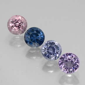 캐럿 천연 멀티컬러 스피넬 보석, 라운드 컷, 4.23 mm, VVS-VS
