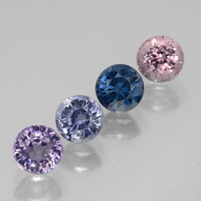 캐럿 천연 멀티컬러 스피넬 보석, 라운드 컷, 4.23 mm, VVS-VS