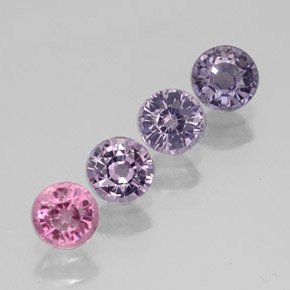 캐럿 천연 멀티컬러 스피넬 보석, 라운드 컷, 3.93 mm, VVS-VS