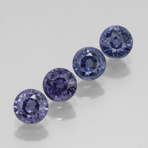 캐럿 천연 바이올렛 블루 스피넬 보석, 라운드 컷, 3.90 mm, VVS-VS