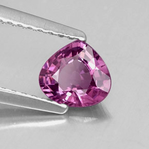 0.68캐럿 천연 퍼플 스피넬, 배 모양, 6×5.5 mm, VVS