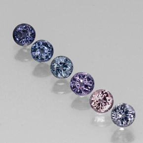 캐럿 천연 멀티컬러 스피넬 보석, 라운드 컷, 3.53 mm, VVS-VS