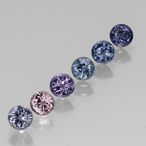 캐럿 천연 멀티컬러 스피넬 보석, 라운드 컷, 3.53 mm, VVS-VS