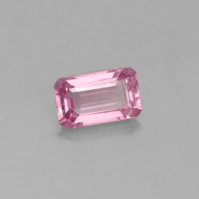 0.46캐럿 천연 핑크 스피넬, 에메랄드 컷, 5.7×3.5 mm, VS