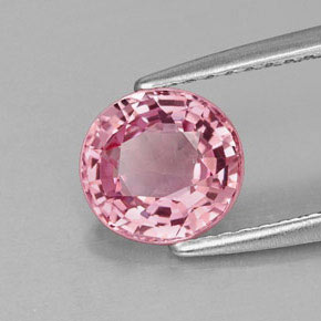 1.32캐럿 천연 핑크빛 바이올렛 스피넬, 타원형 컷, 7×6.6 mm, VVS-VS