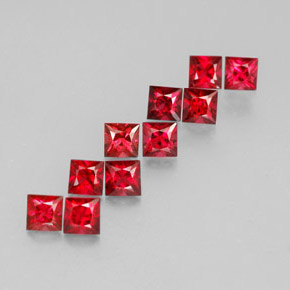 캐럿 천연 레드 스피넬 보석, 스퀘어, 3.1×3.1 mm, VVS-VS