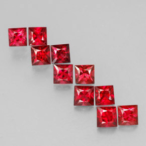 캐럿 천연 레드 스피넬 보석, 스퀘어, 3.1×3.1 mm, VVS-VS