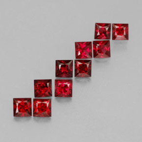 캐럿 천연 레드 스피넬 보석, 스퀘어, 3.1×3.1 mm, VVS-VS