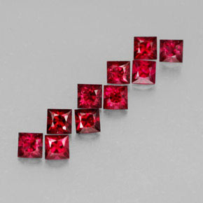 캐럿 천연 레드 스피넬 보석, 스퀘어, 3.1×3 mm, VVS-VS