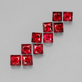 캐럿 천연 레드 스피넬 보석, 스퀘어, 3.1×3.1 mm, VVS-VS
