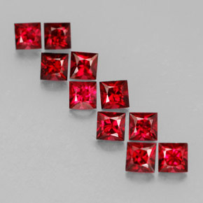 캐럿 천연 레드 스피넬 보석, 스퀘어, 3.1×3.1 mm, VVS-VS