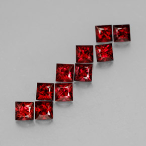 캐럿 천연 레드 스피넬 보석, 스퀘어, 3.1×3.1 mm, VVS-VS