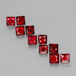 캐럿 천연 레드 스피넬 보석, 스퀘어, 3.1×3.1 mm, VVS-VS