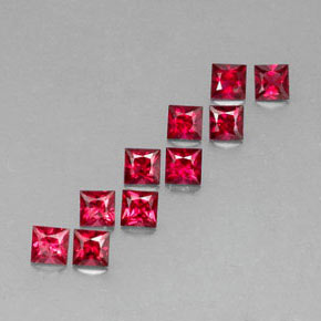 캐럿 천연 레드 스피넬 보석, 스퀘어, 3.1×3.1 mm, VVS-VS