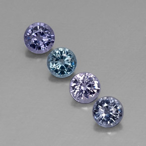 캐럿 천연 멀티컬러 스피넬 보석, 라운드 컷, 4.59 mm, VVS-VS