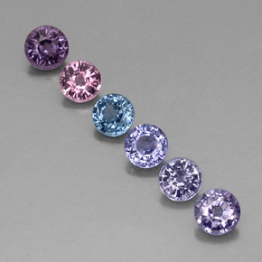 캐럿 천연 멀티컬러 스피넬 보석, 라운드 컷, 4.54 mm, VVS-VS